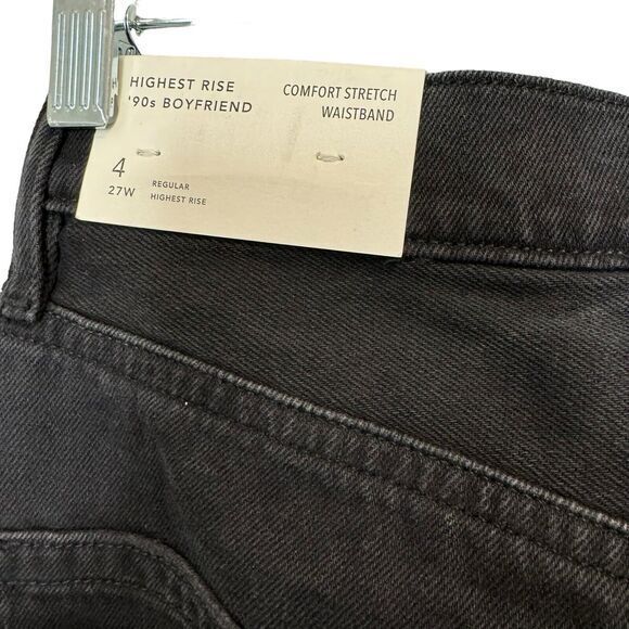 AMERICAN EAGLE Size 4 Highest Rise 90s Boyfriend Jeans Black NWT - Picture 4 of 5